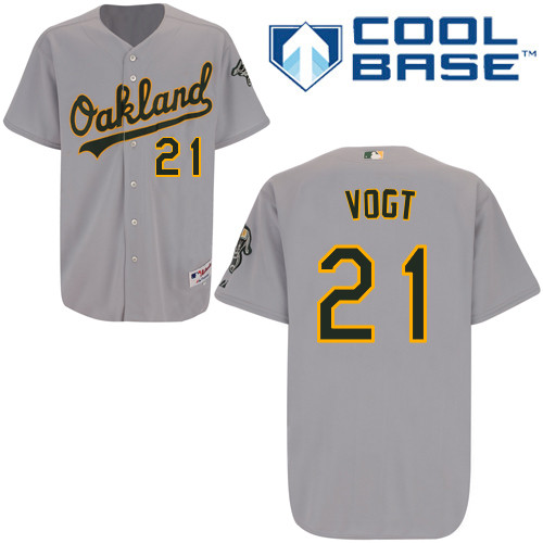 Stephen Vogt #21 MLB Jersey-Oakland Athletics Men's Authentic Road Gray Cool Base Baseball Jersey
